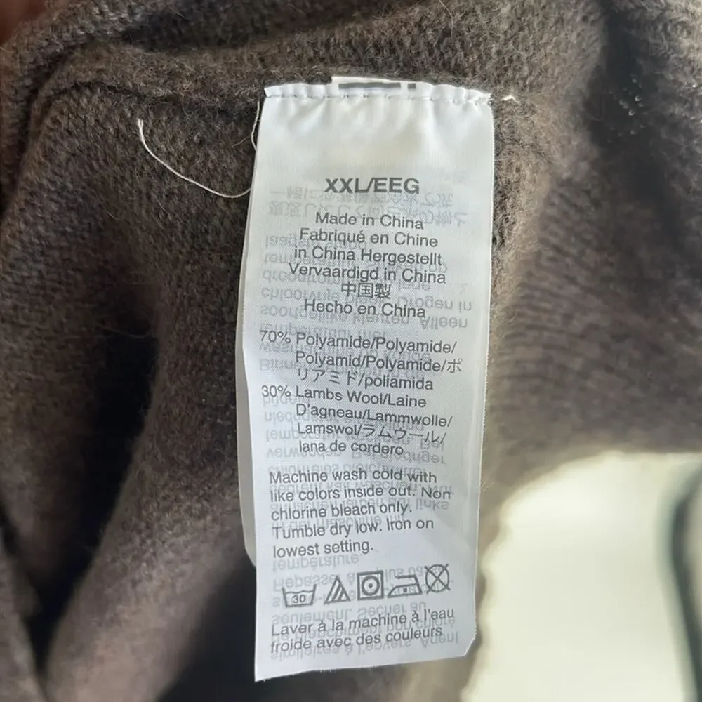 J. Crew Factory Lambs wool blend shawl collar pullover knit sweater sz XXL